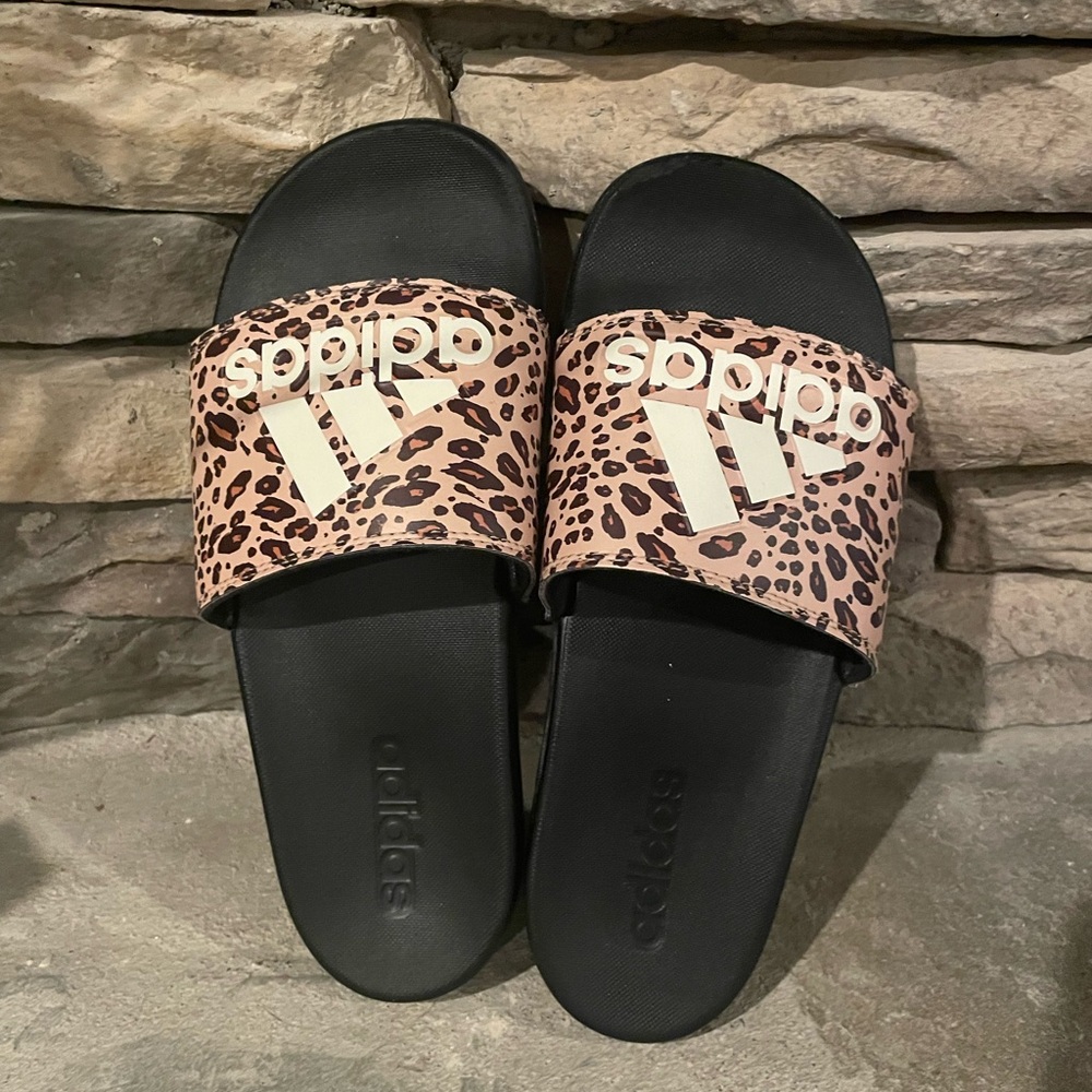 Adidas Adilette Cheetah Print Slides - image 1